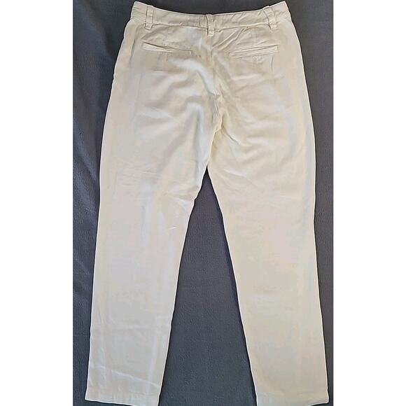 Anthropologie Scout Pleated Trouser Pants Ivory  Women’s 27 Cropped Straight Leg - Picture 6 of 13